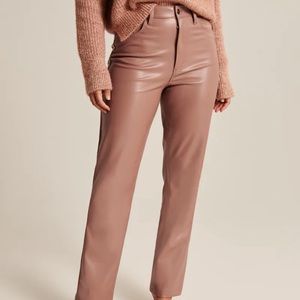 Abercrombie | Curve Love Vegan Leather 90s Straight Pants 28S NWT 6 Petite